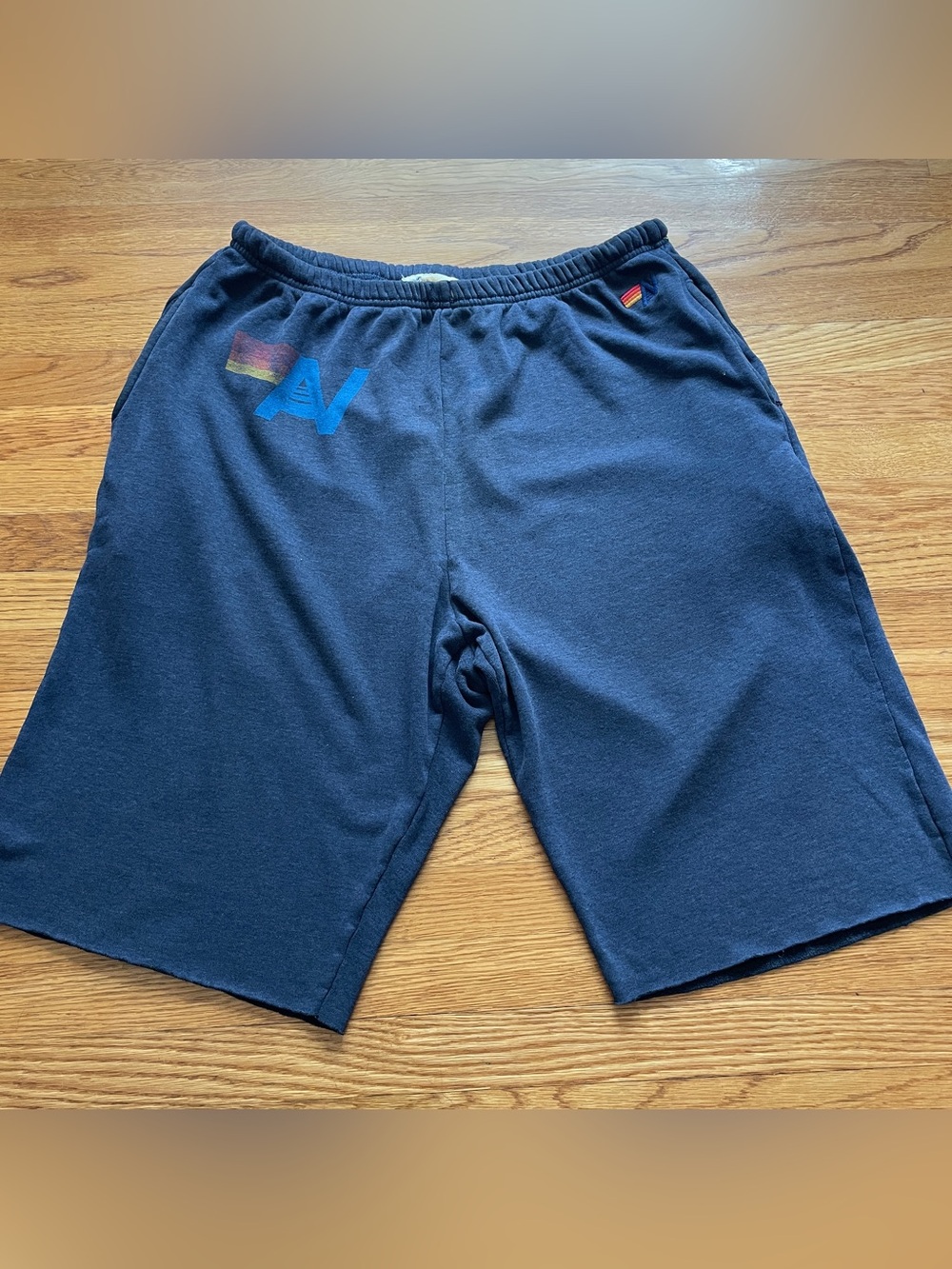 Aviator Nation Navy Athletic Shorts with Blue Logo XXL